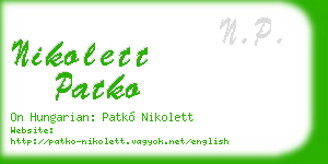 nikolett patko business card
